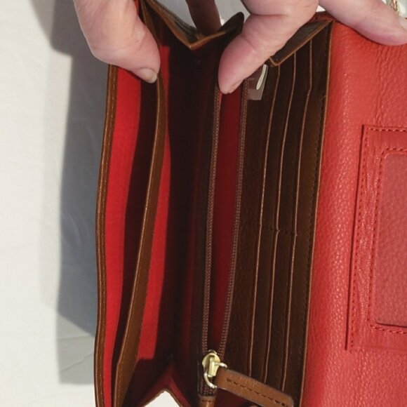 BANANA REPUBLIC Leather Red & Brown Wallet - Picture 9 of 14